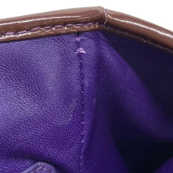 Auth DIOR/ChristianDior - Purple Leather Patent Leather Tote Bag - Picture 14 of 15